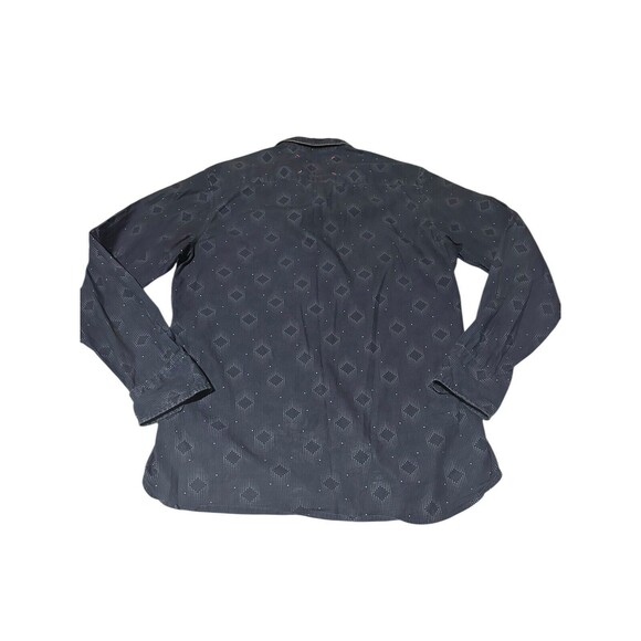 Robert Graham Shirt‎ Small Mens Blue Geometric Check Patch Panel Long Sleeve KL2 - Picture 8 of 9